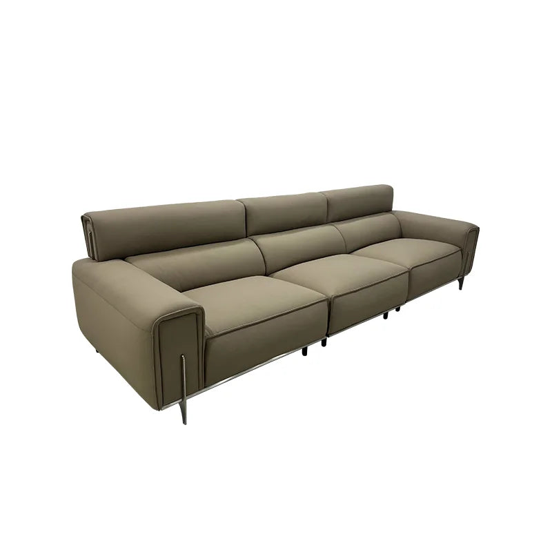 New living room small-sized Italian minimalist Glenn designer leather sofa with top layer cowhide straight row four person sofa