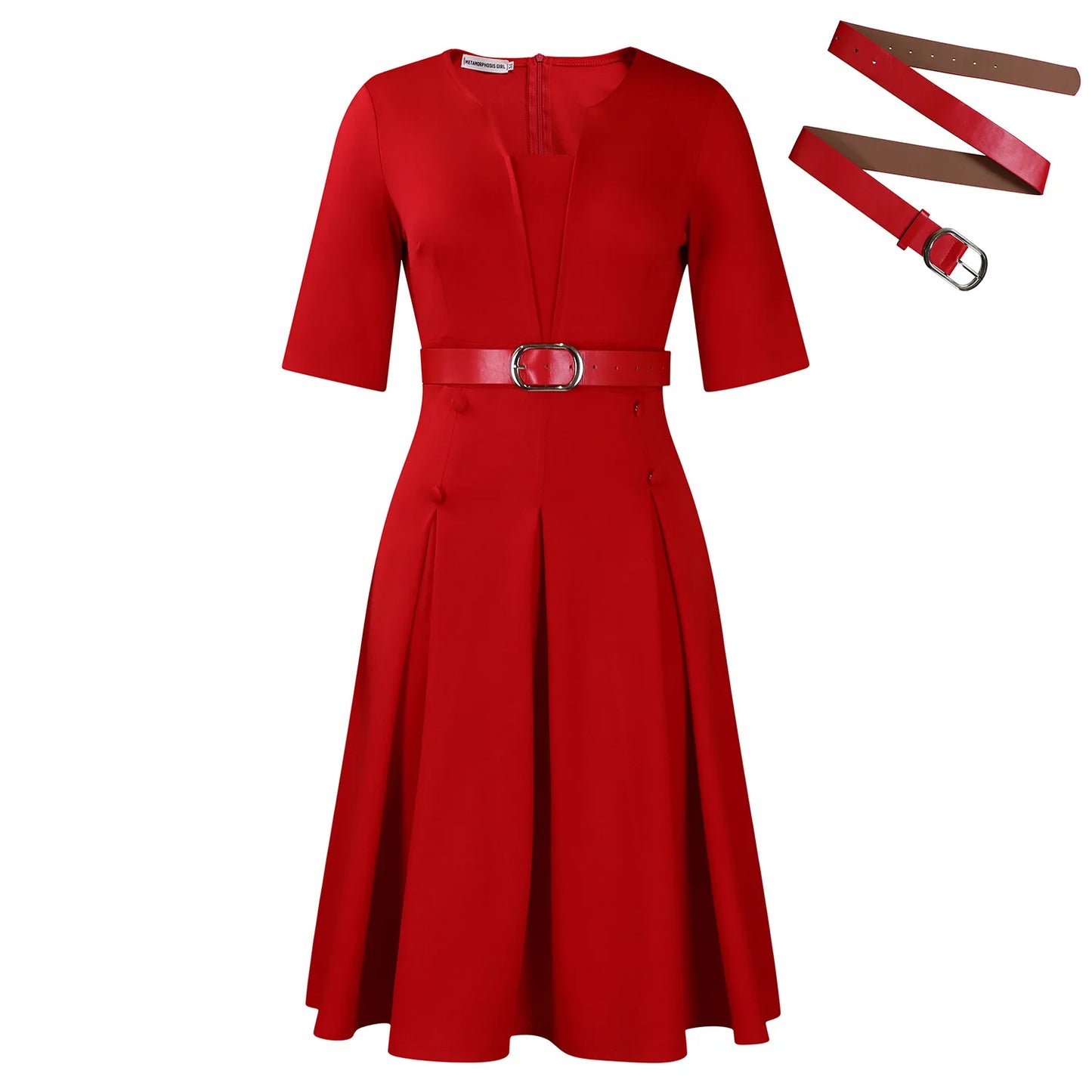 Women's Clothing 2025 Autumn Fashion Elegant Temperament Solid Color Five-quarter Sleeve African Dress