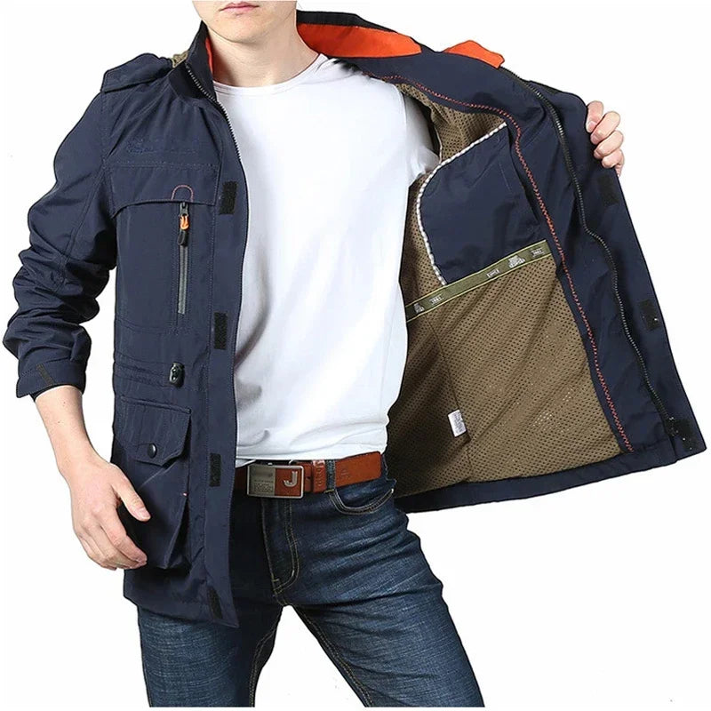 Clothing Men's spring autumn Jackets Casual Outwear Hiking Windbreaker Hooded Coats Fashion Army Cargo Bomber Jackets Mens