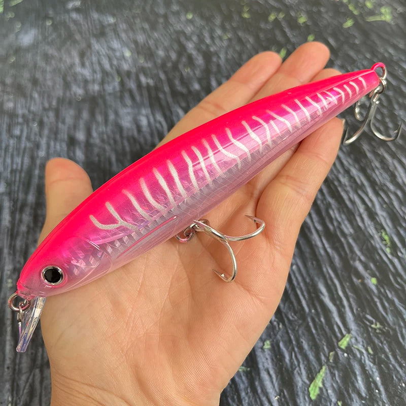 140mm 41g Big Floating Minnow Fishing Lures Laser Artificial Bait Saltwater Long Casting Trolling Wobblers UV Jerkbait Equipment