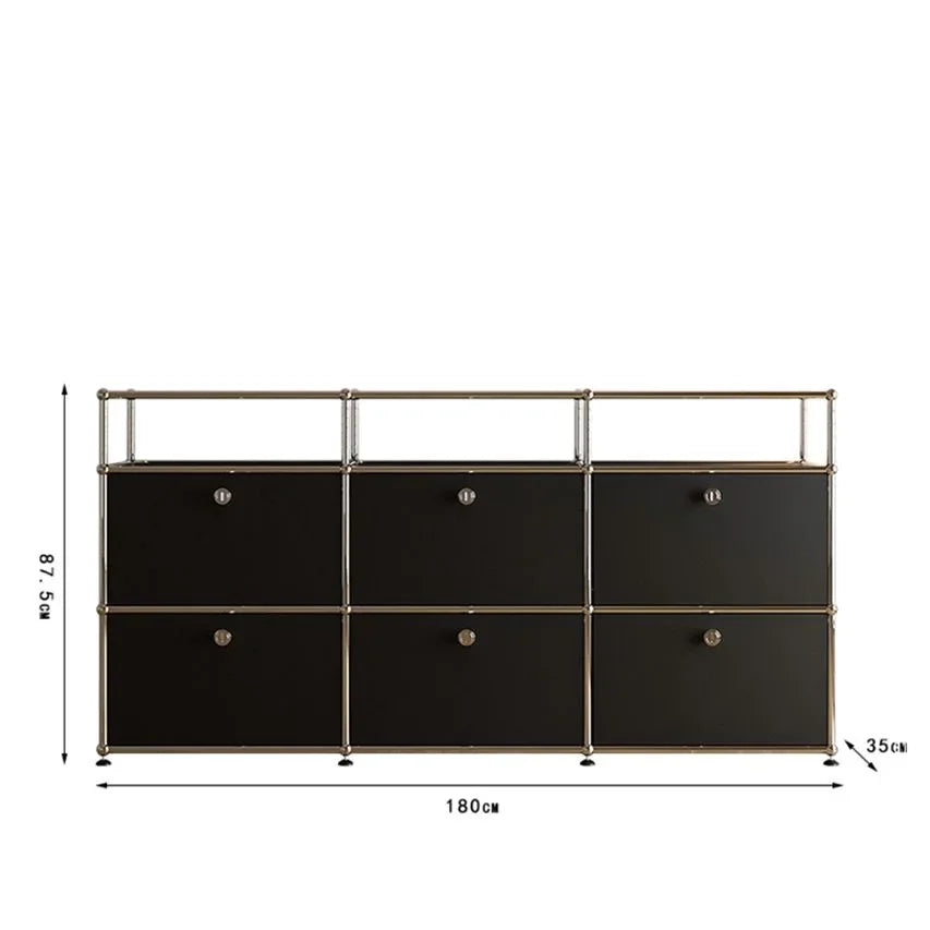 Modern TV Cabinet Living Room Storage Cabinets Stainless Steel Module Combination Storage Chest of Drawers Bedroom Bookcase