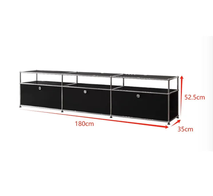 Modern TV Cabinet Living Room Storage Cabinets Stainless Steel Module Combination Storage Chest of Drawers Bedroom Bookcase