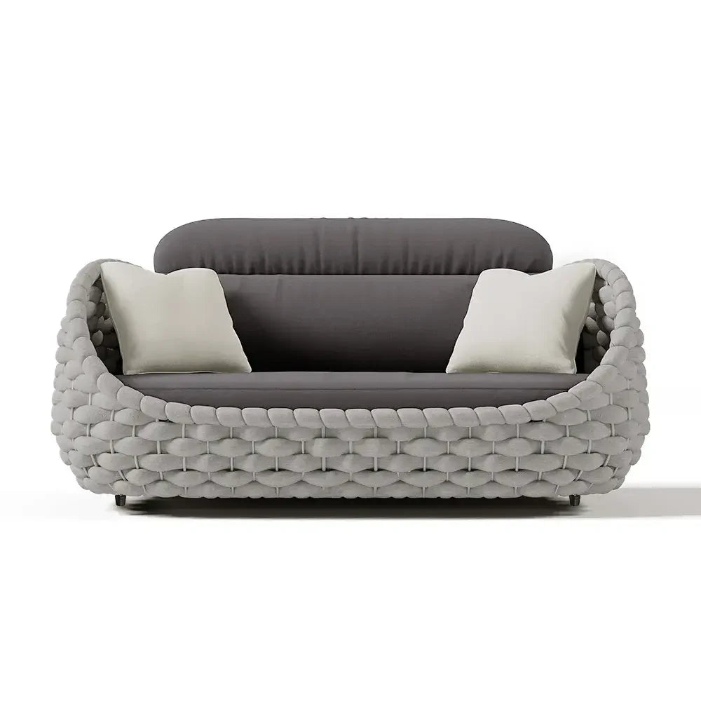 Outdoor Backyard Terrace Waterproof Cushion Comfort Rope Rattan Wicker Weave Patio Furniture Handwoven Set Garden Sofas