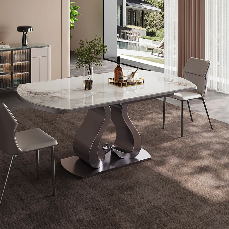 Extendable Trendy Dining Table Modern Nordic European Luxury Dining Tables Hidden Minimalist Mesa De Comedor Dining Furniture