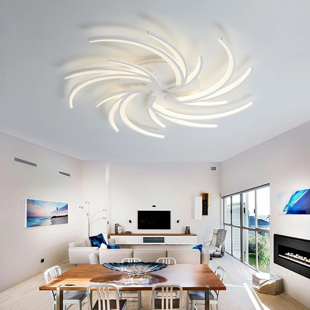 Modern LED Chandelier Home Decoration Ceiling Light For Living Study Room Bedroom Ceiling Lamps Indoor Lighting White Decor Lamp