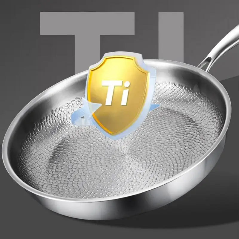 Frying Pan Egg Pan with Lid Nonstick Titanium Hammered Skillet Pot For Kitchen Camping Grilling Baking Commercial Cooking