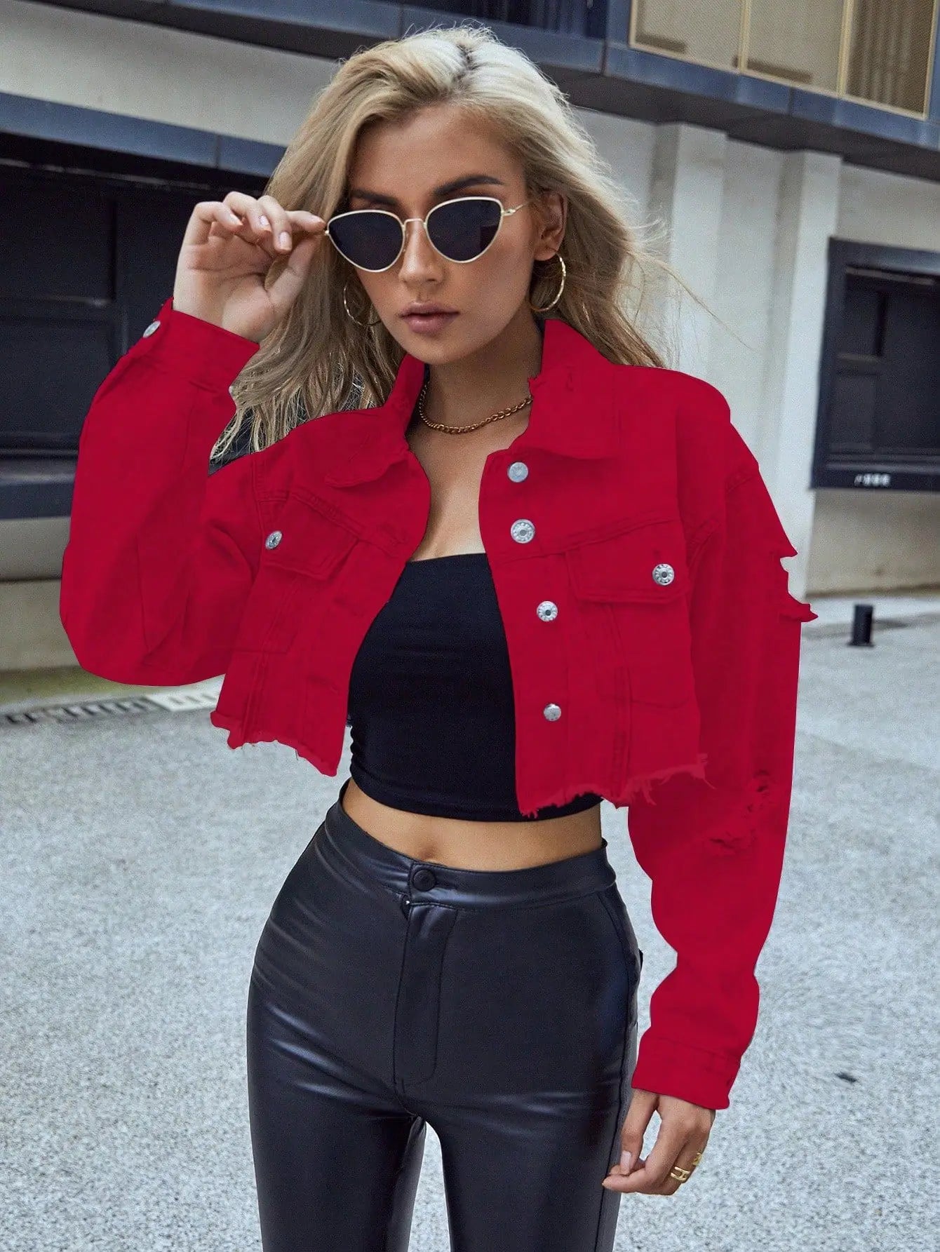 Women's clothing European and American INS casual versatile short fashion denim short jacket