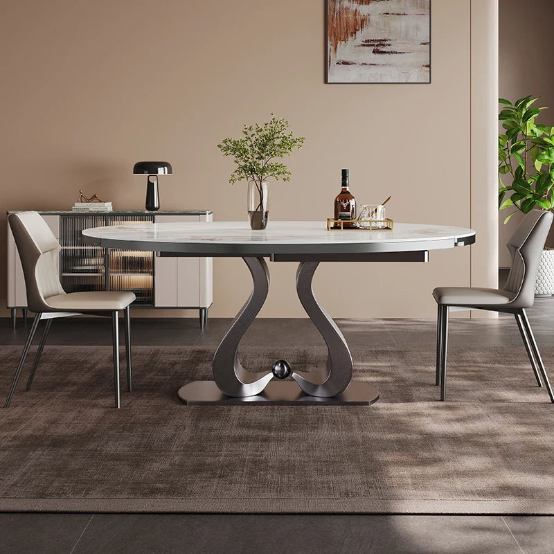 Extendable Trendy Dining Table Modern Nordic European Luxury Dining Tables Hidden Minimalist Mesa De Comedor Dining Furniture