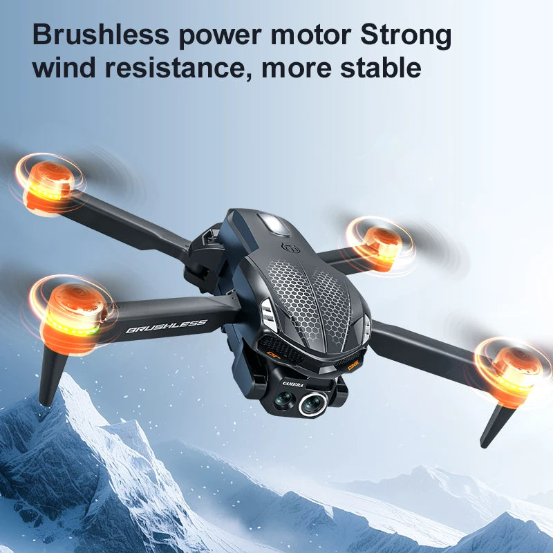 2025 S168 RC Drone 2.4inch Screen Brushless Motor 8K HD Dual Cameras Optical Flow Positioning Intelligent Avoidance Aircraft Toy