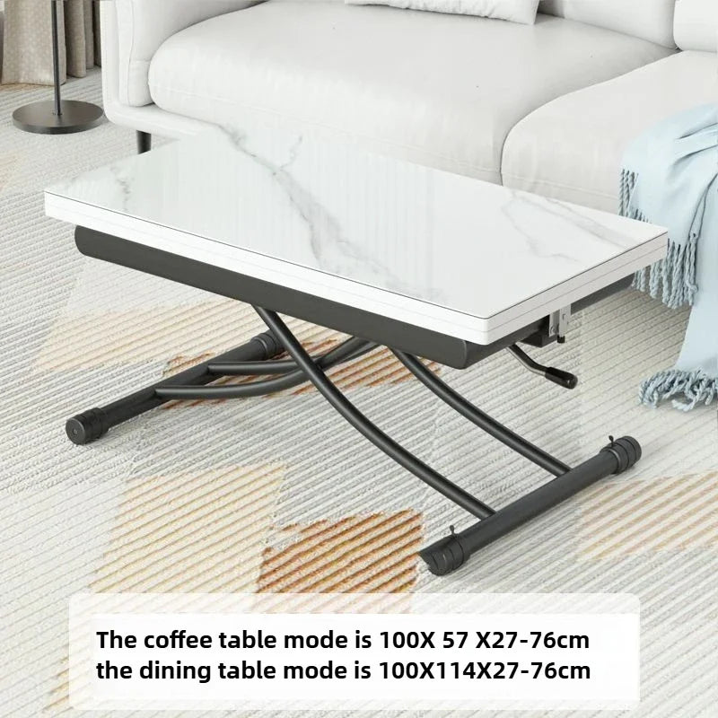 Multifunctional Dining Tables Lifting Folding Restaurant Tables Extendable Room Desk Dual-purpose Rectangular Dining Room Sets