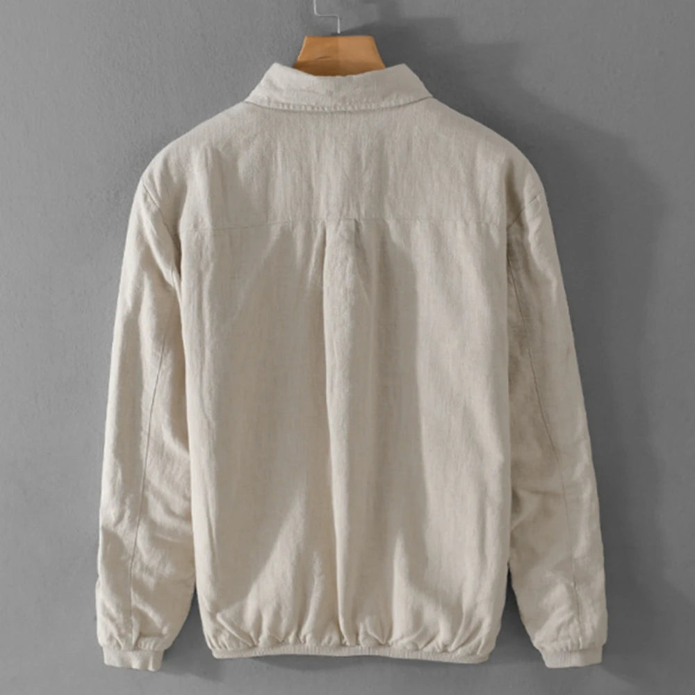 men clothing fashion 2024 linen men's jackets Spring Autumn Coat casual mens tops simple solid clothes for men