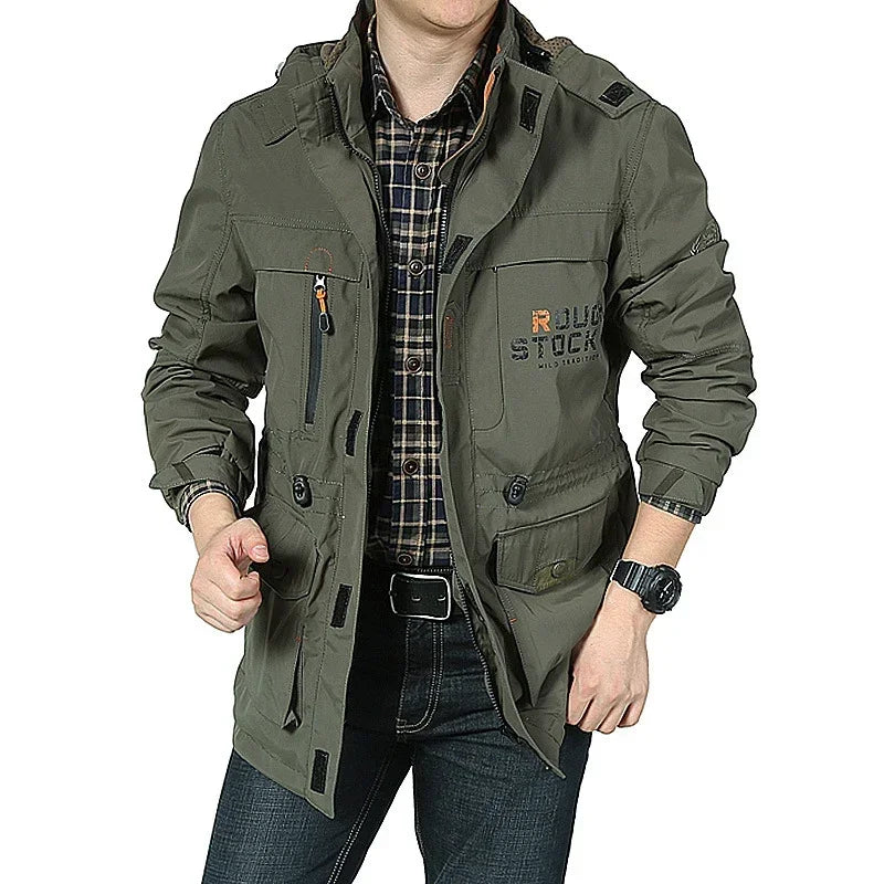 Clothing Men's spring autumn Jackets Casual Outwear Hiking Windbreaker Hooded Coats Fashion Army Cargo Bomber Jackets Mens