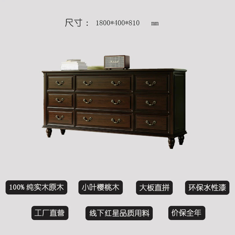 Nordic Simple Living Room Cabinets Drawers Black Solid Wood Living Room Cabinets Storage Vintage Wohnzimmer Schrank Furniture