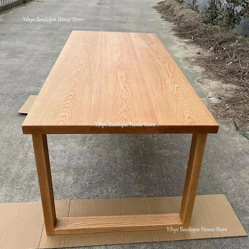 Nordic Simple Luxury Solid Wood Dining Table Pine Rectangular Dining Table Living Room Desk Log Workbench Home Furniture