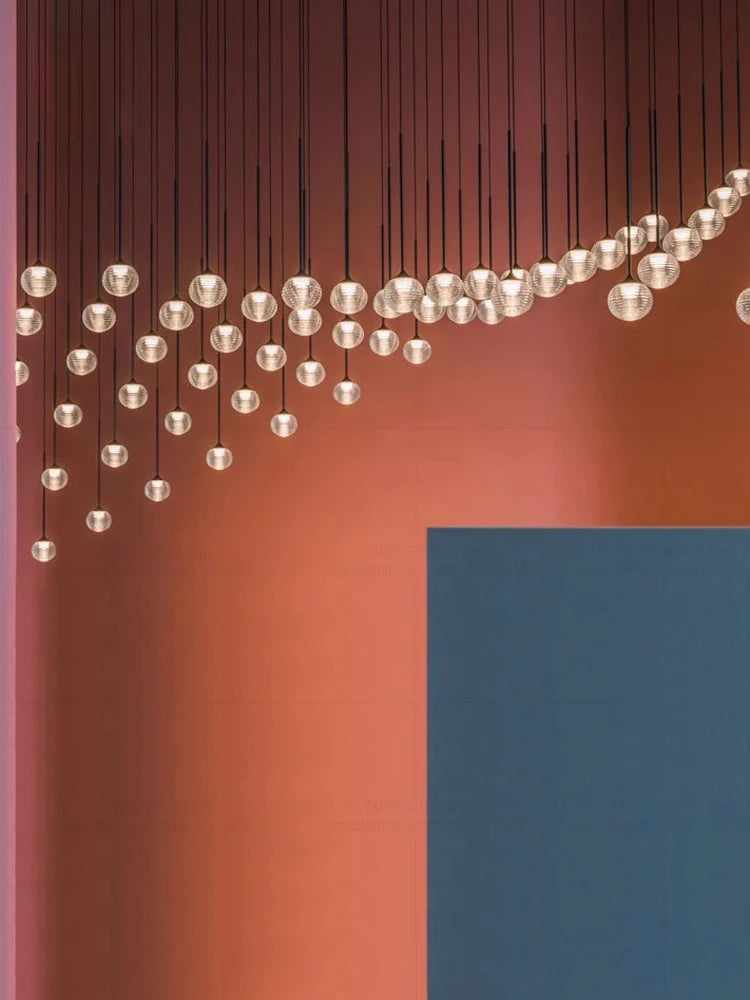 Modern Home Decor Led Lights Pendant Light Lamp Transparent Ball Chandeliers For Living Room Hanging Light Indoor Lighting Villa