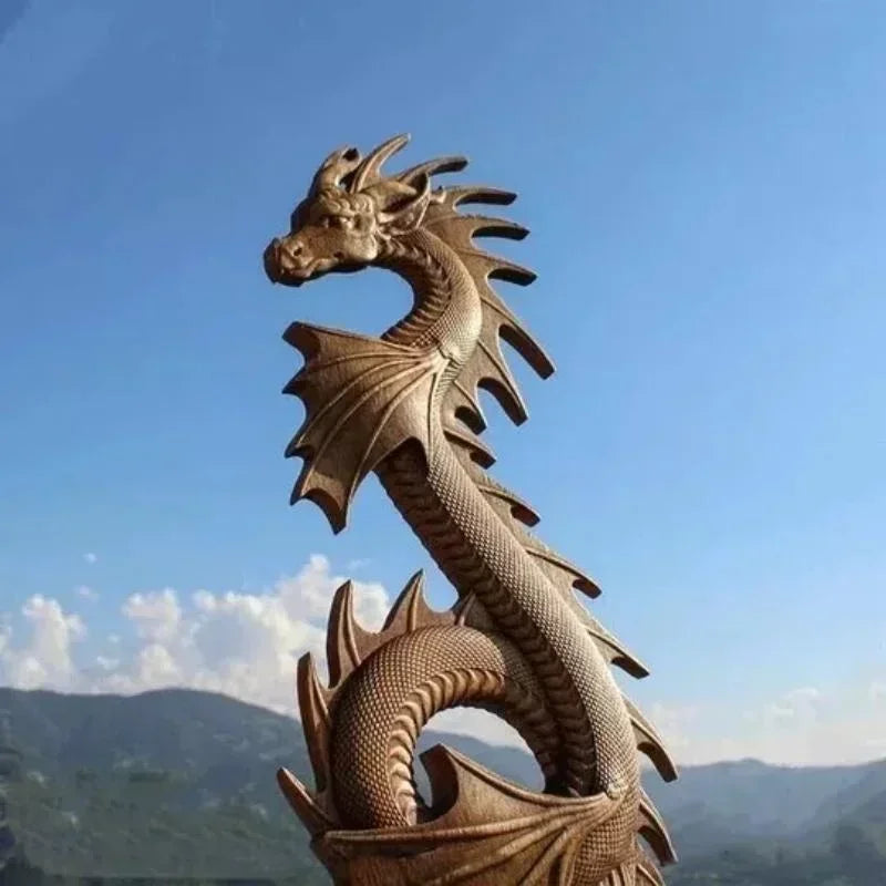 2024 Unique Dragon Decor Resin Simulation Dragon Statue Wall Hanging for Courtyard Garden Home Decoration Craft Double Dragon