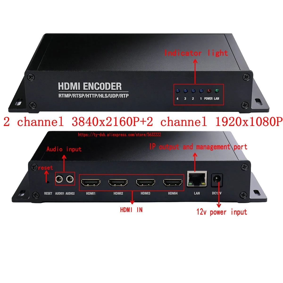 4 Channel Hdmi Encoder 4k Iptv Catv Hdtv Video Encoder H265/h264 Hdmi To Ip (http/rtmp/udp/rtsp) Hevc Tv Front-end Equipment
