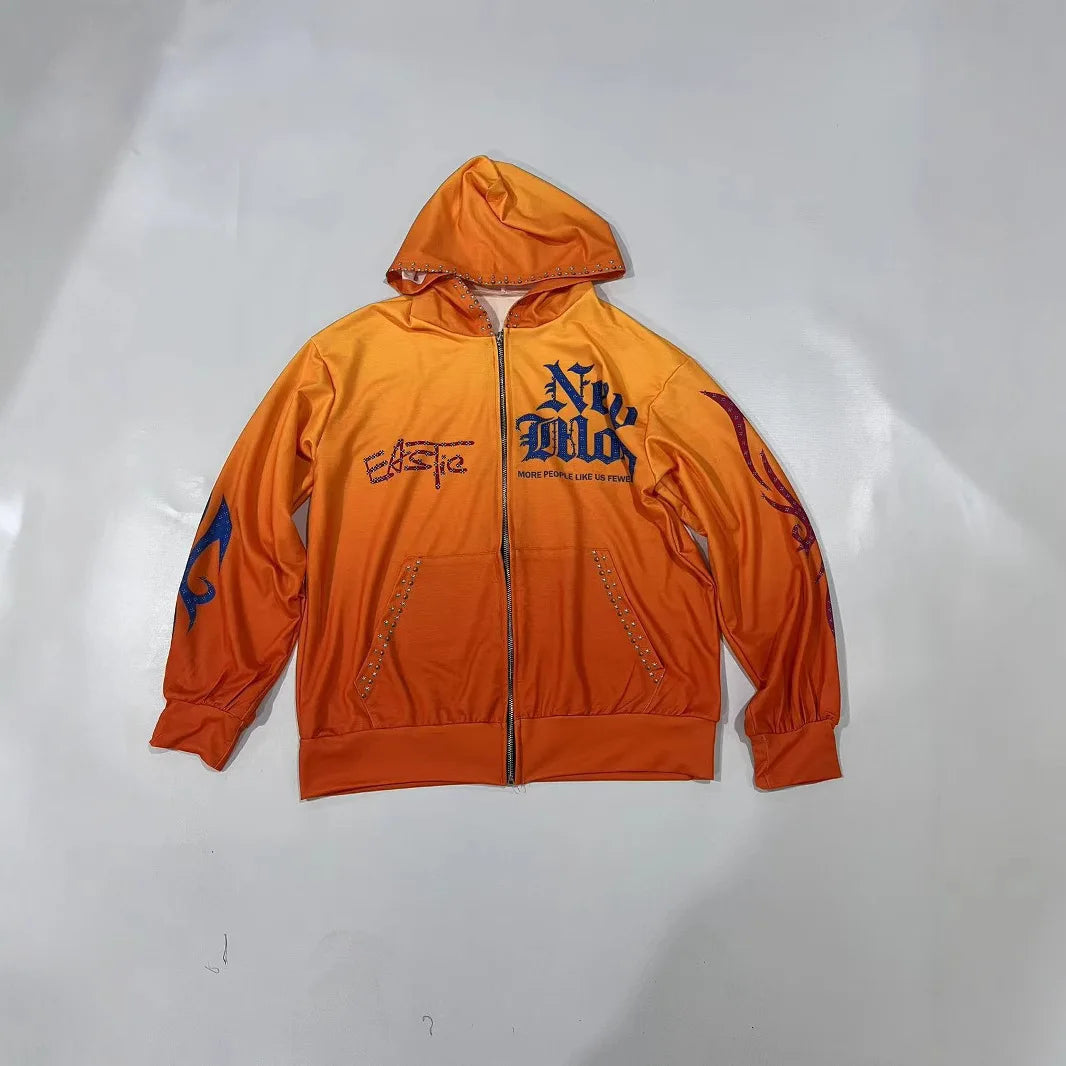 2025 European and American women's clothing, fashionable and casual women's printed hoodie suits and sportswear