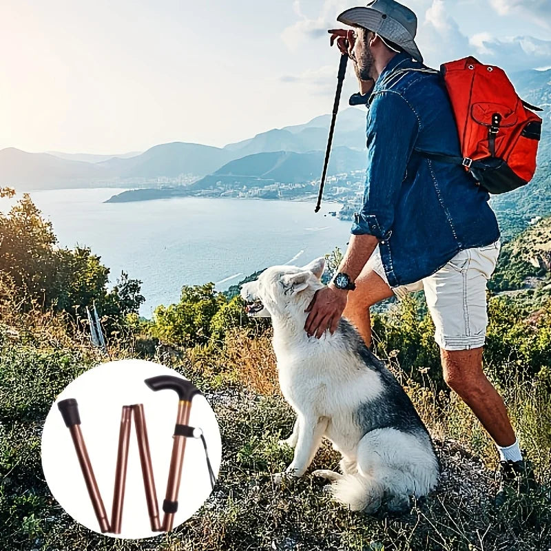 Outdoor Trekking Sticks, Outdoor Folding Trekking Sticks, Mountaineering Auxiliary Supplies, Five-Section Telescopic Trekking Sticks, Elderly Crutches, Walking Sticks, Travel Crutches