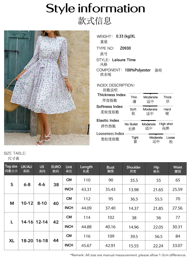 Women Dress 2025 Fashion Spring Summer Latest Unique Leisure Vacation Storm Point Long Sleeved Long Skirt Dress Women's Clothing