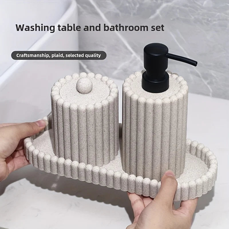 Bathroom accessories and toiletries include lotion bottles, swab boxes and trays, which are available in a variety of colors.