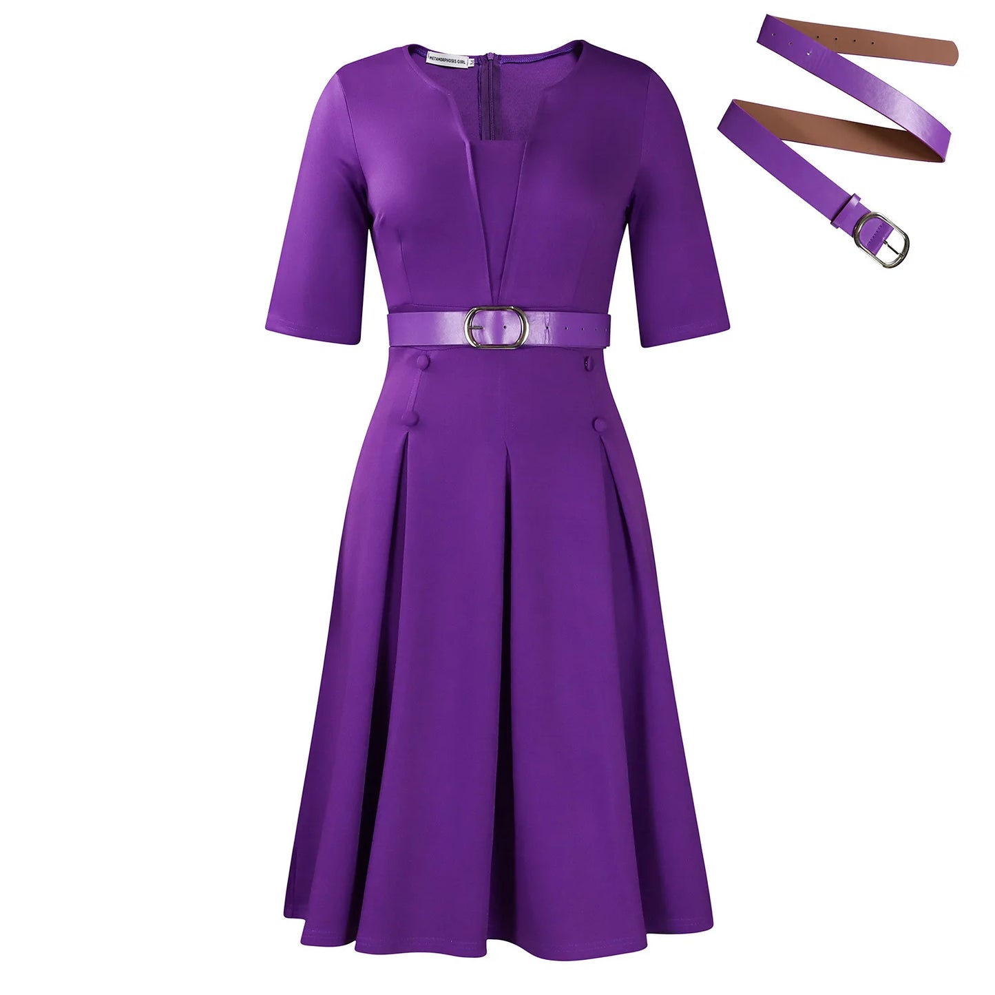 Women's Clothing 2025 Autumn Fashion Elegant Temperament Solid Color Five-quarter Sleeve African Dress