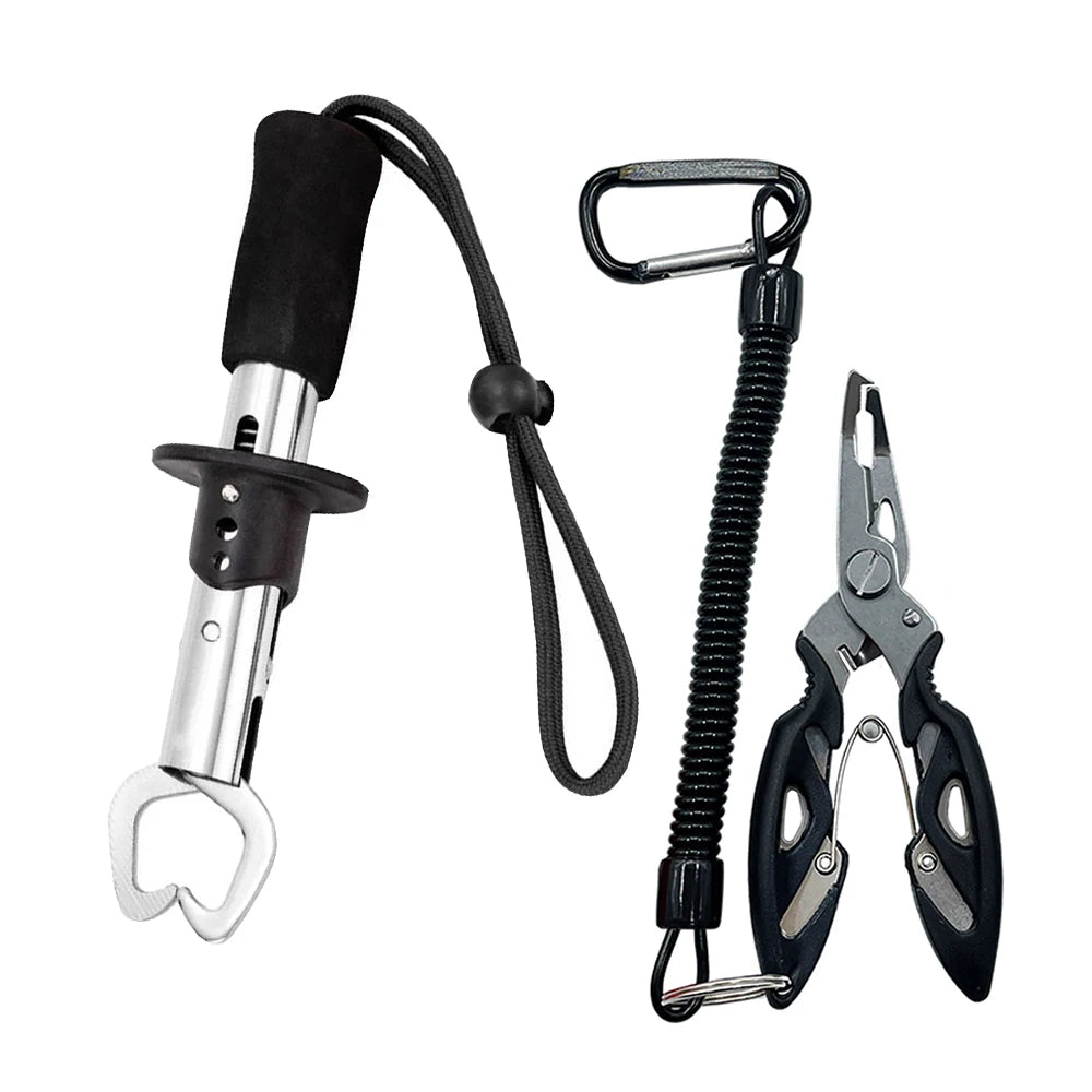 Stainless Steel 21/17cm Lure Pliers Fish Controller Set Multi-functional Spinning/Casting Fish Lip Grabber Fishing Equipment