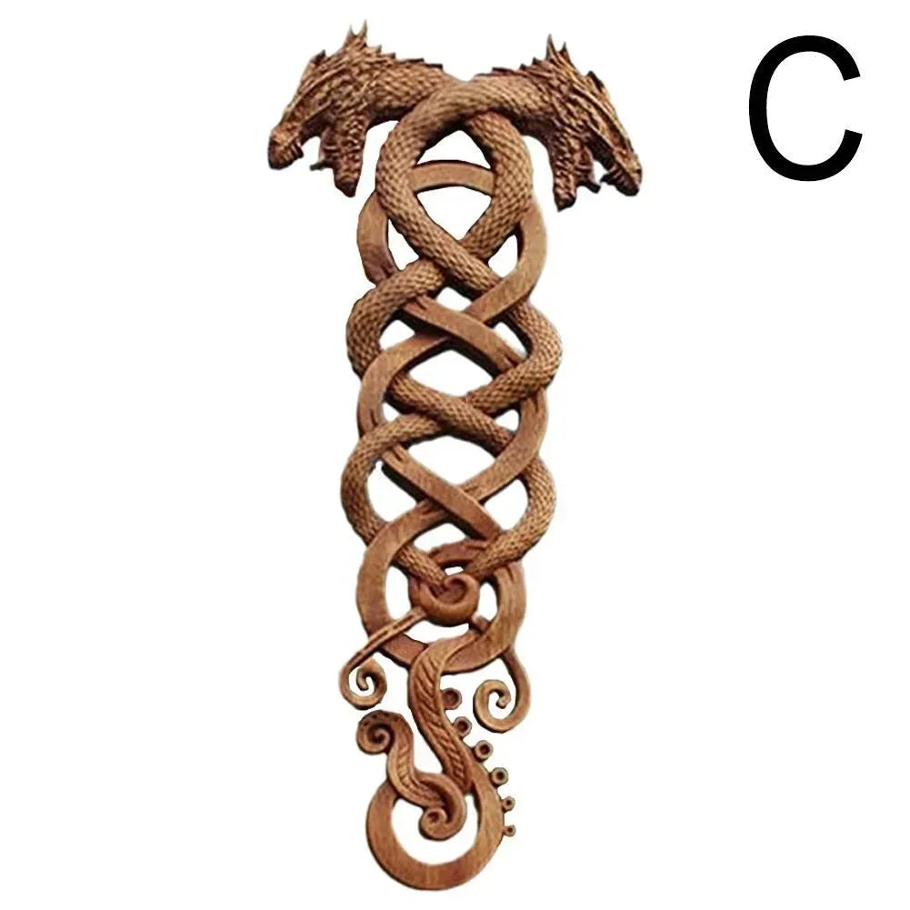 2024 Unique Dragon Decor Resin Simulation Dragon Statue Wall Hanging for Courtyard Garden Home Decoration Craft Double Dragon
