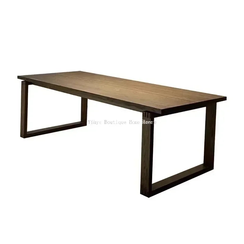 Nordic Simple Luxury Solid Wood Dining Table Pine Rectangular Dining Table Living Room Desk Log Workbench Home Furniture