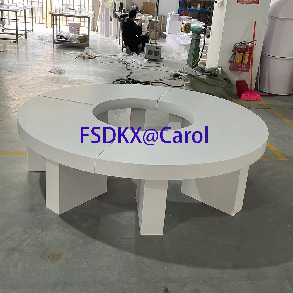 Hot Recomend white Round shape wedding dining table for event party decor