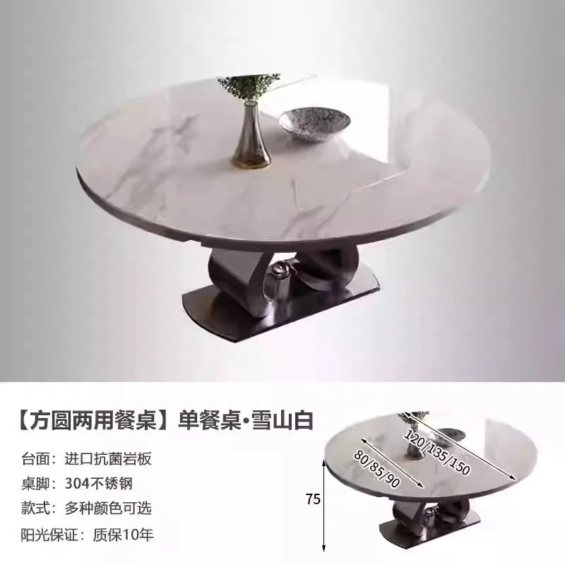 Extendable Trendy Dining Table Modern Nordic European Luxury Dining Tables Hidden Minimalist Mesa De Comedor Dining Furniture