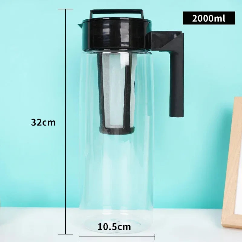 Cold Brew Iced Coffee Maker with Coffee Filter and Handle Home Office Kicten Water Kettle Cold Tea Kettle Clean and Hygienic