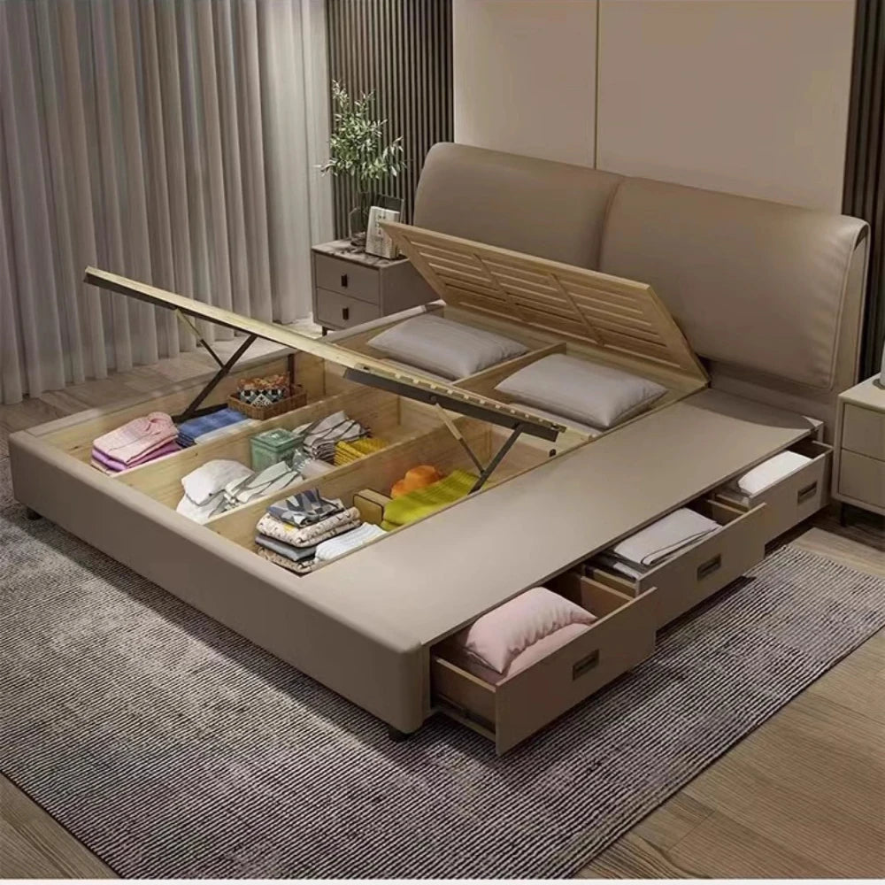 Bedroom Luxury Bed Teenage Modern Reading Twin Storage Bed Nightstands Frame Sleeping Meubles De Chambre Home Accessories