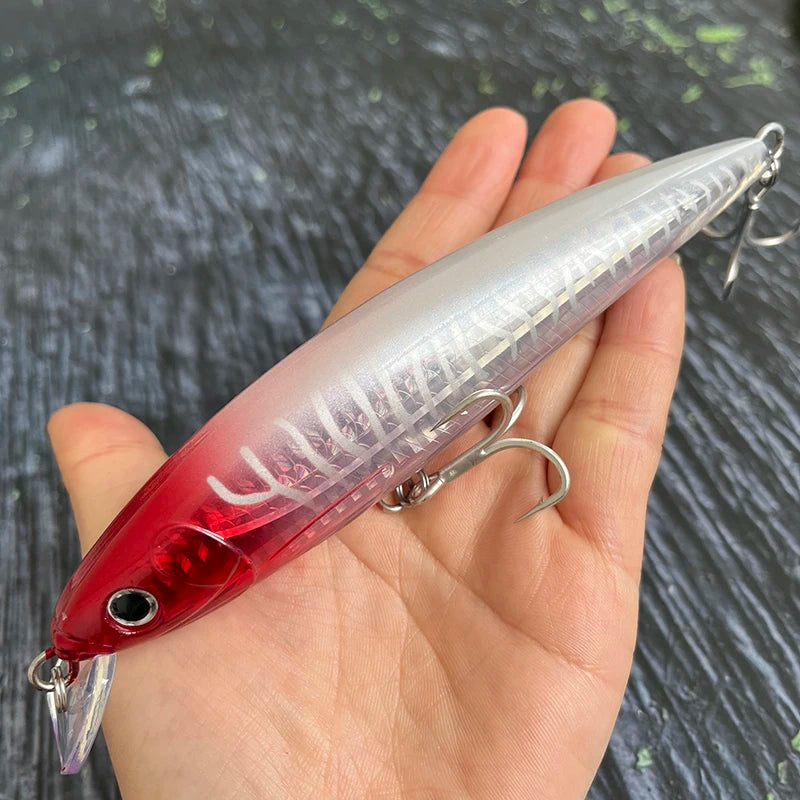 140mm 41g Big Floating Minnow Fishing Lures Laser Artificial Bait Saltwater Long Casting Trolling Wobblers UV Jerkbait Equipment