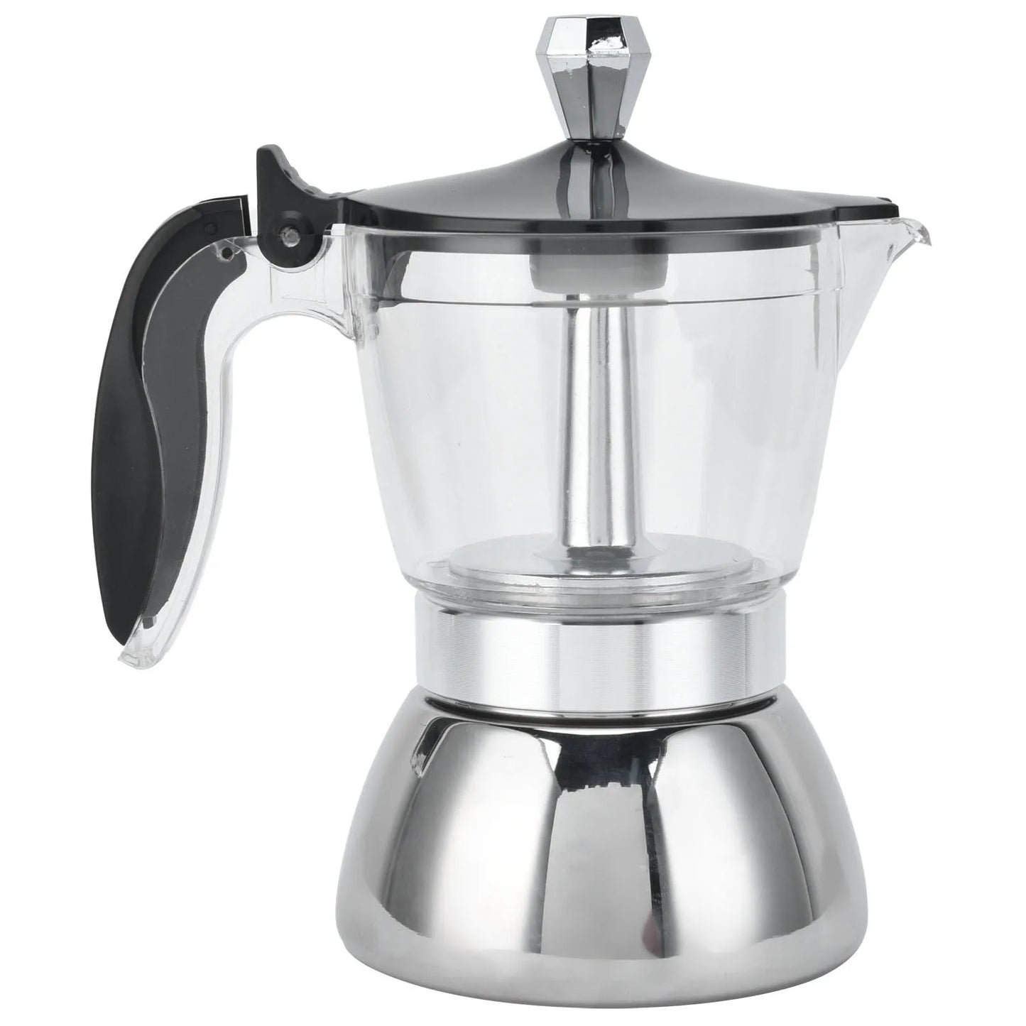4 Cup Coffee Maker Stovetop Moka Pot Coffee Maker Kitchen Supplies Stainless Steel