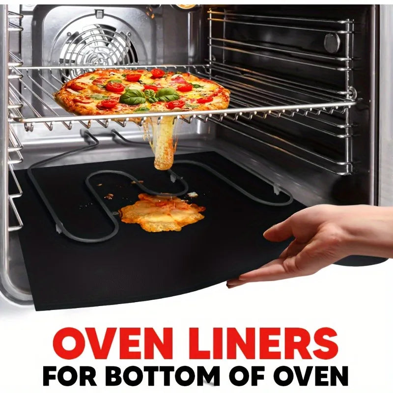 Oven Liners for Bottom Reusable Anti Dirt Protection Pad Heat Resistant Oven Microwave Lining Kitchen Tools For Barbecue Cooking