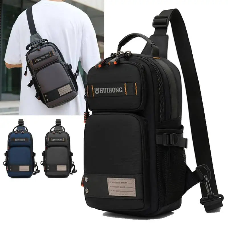 Men's Waist Bag Travel Casual Chest Bag Outdoor Hiking Climbing Backpack Multifunction Messenger Rig Pouch College Schoolbag