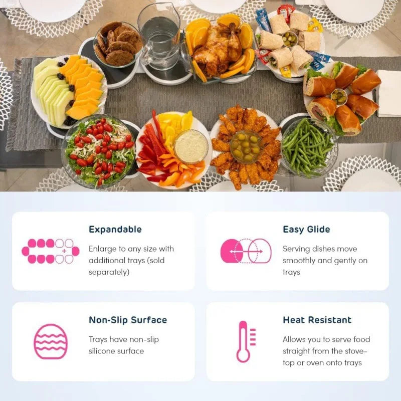 Dining Table Rotating Food Tray Hot Pot Ingredients Storage Plates Foldable Family Party Snack Pallet Housewear & Furnishings