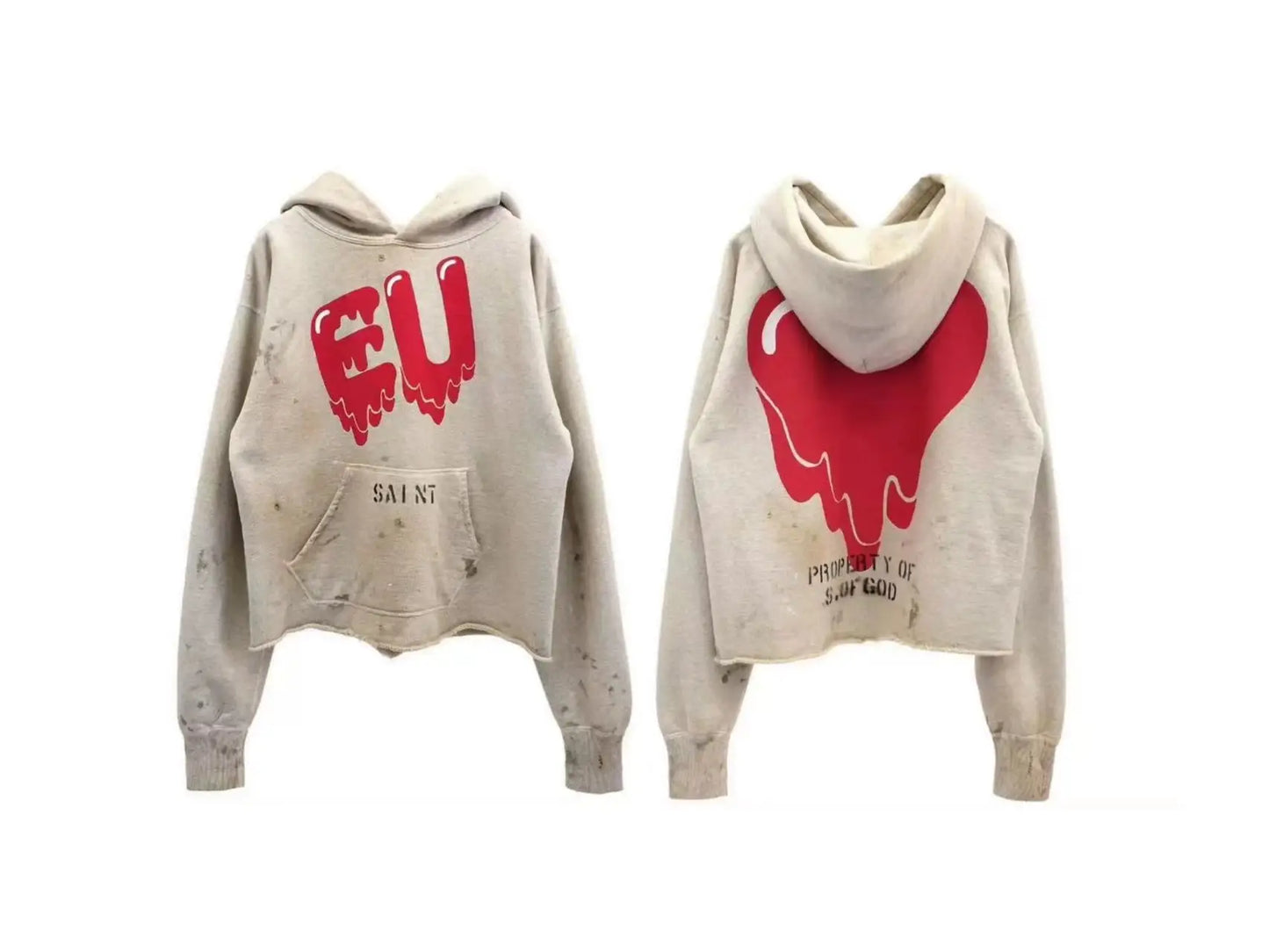 Mens Clothing Vintage graffiti destroys dirty painted high street loose casual hoodies ropa hombre