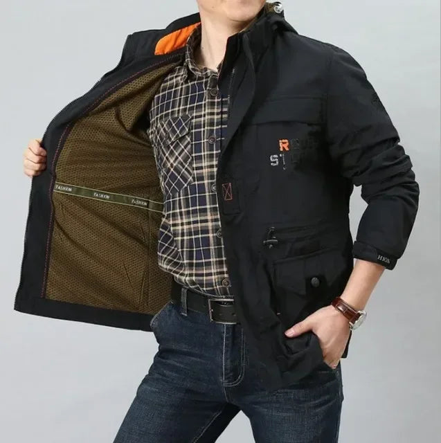 Clothing Men's spring autumn Jackets Casual Outwear Hiking Windbreaker Hooded Coats Fashion Army Cargo Bomber Jackets Mens