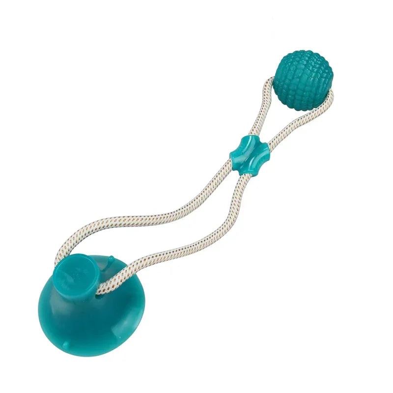 Pet Toys for Small Dogs, Rubber Dog Toy, Dog Push Toy with TPR Ball, Pet Tooth Cleaning Chewing Toy with Suction Cup
