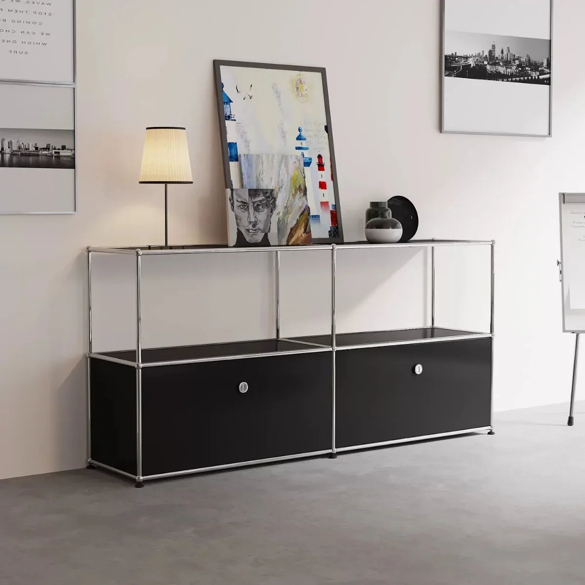 Modern TV Cabinet Living Room Storage Cabinets Stainless Steel Module Combination Storage Chest of Drawers Bedroom Bookcase