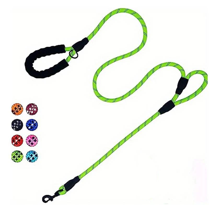 Pet Rope Dog Leash 6ft long,Traffic Padded Two Handle,Heavy Duty,Reflective Double Handles Lead for Control Safety Training,Leas