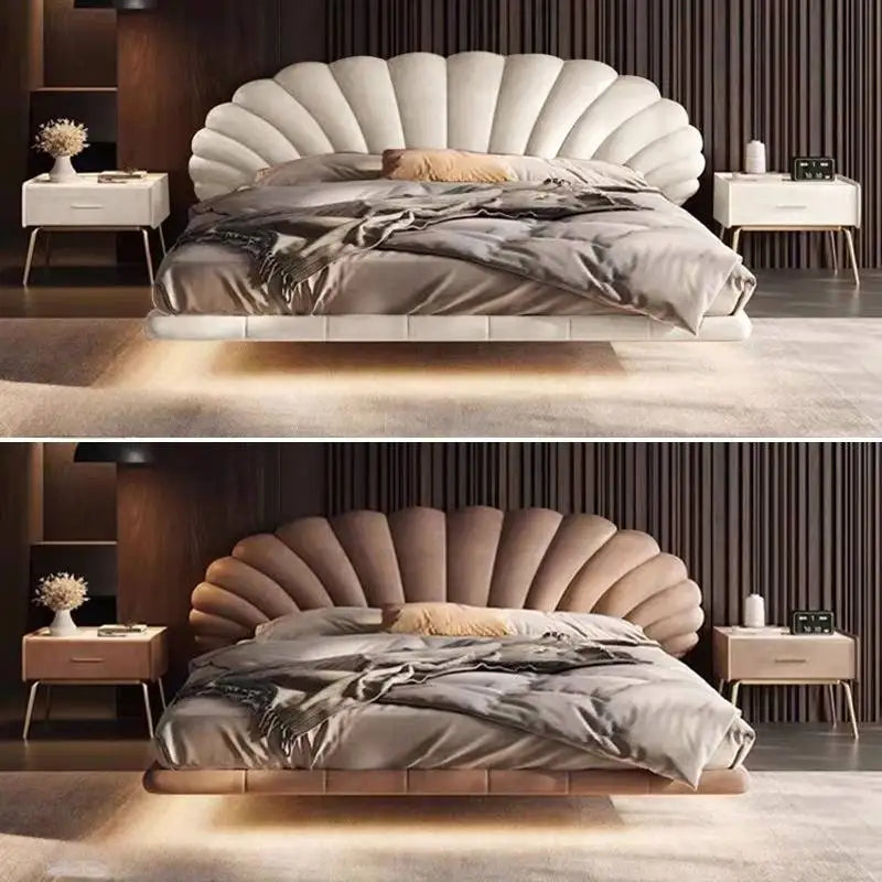 Unique Design Double Bed European Minimalist Modern Floating Double Bed Frame King Size Floating Cama Matrimonial Furniture Home