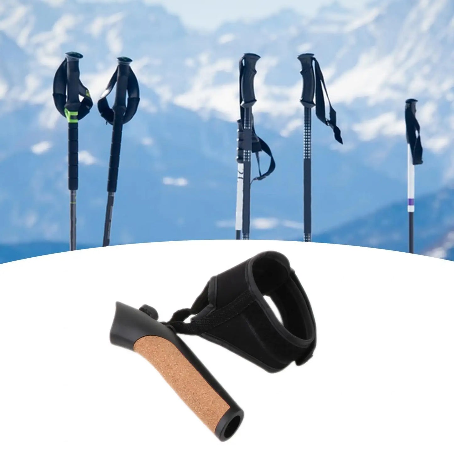 Trekking Pole Handle Grip with Wrist Strap Lightweight Portable Walking Stick Handle Grip Trekking Accessories for Hiking Campin