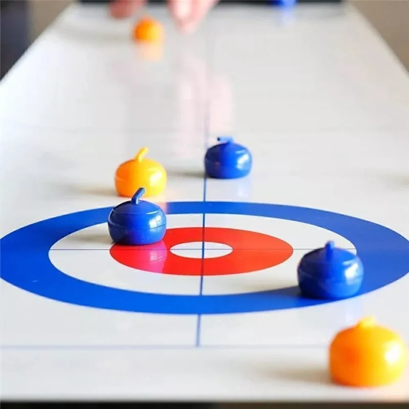 B87B-Indoor Desktop Curling Game Magnetic Indoor Board Game With Eight Stones For Kids And Adults