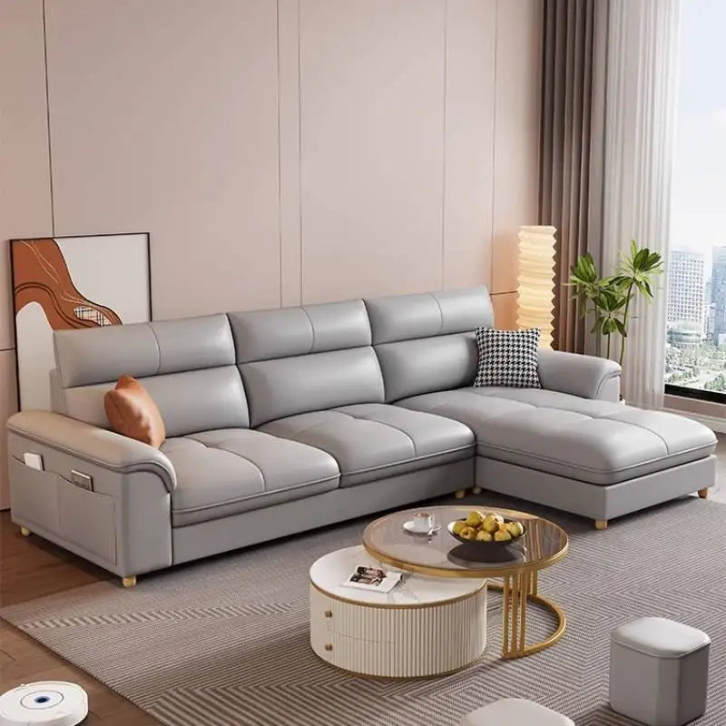 Minimalist L Shaped Living Room Sofas Aesthetic Sleeping Modern Sponge Sofas Corner Reclining Woonkamerkasten Furniture Home
