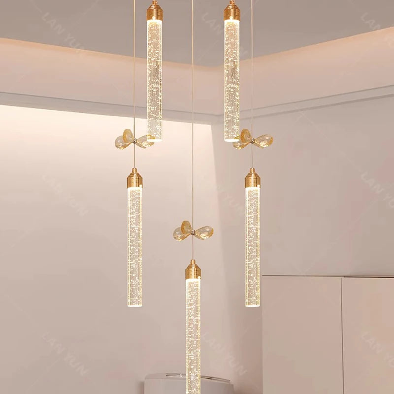 Modern home decoration salon lamps for living room smart crystal Pendant lights dining room indoor lighting