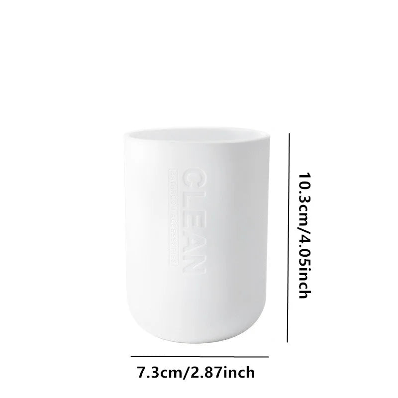 Bathroom Accessories Set Soap Dispenser Bottle Dish Washroom Toothbrush Holder Cup Suit Lotion Rack Toilet Brush Garbage Can