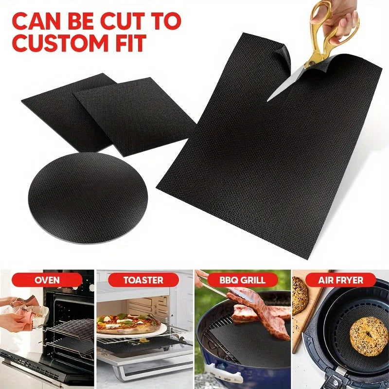 Oven Liners for Bottom Reusable Anti Dirt Protection Pad Heat Resistant Oven Microwave Lining Kitchen Tools For Barbecue Cooking